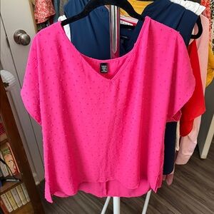 SHEIN Hot Pink Textured Blouse